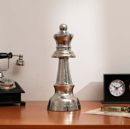 Decorative Hammered Nickel Finish Chess Horse Sculpture