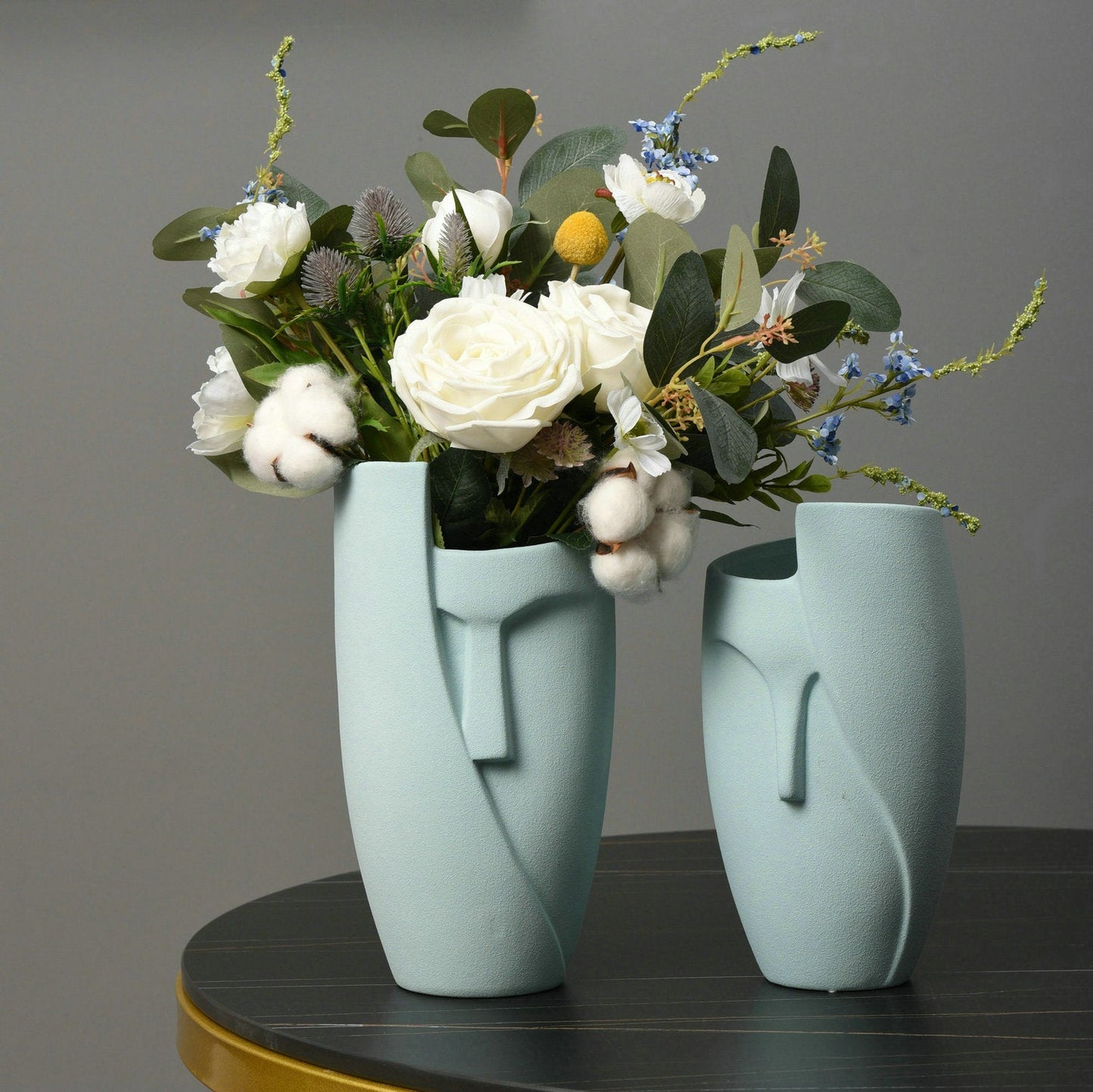 Artisan Ceramic Face Vase | Modern Boho Decor Statue | The WCA Studio Collection