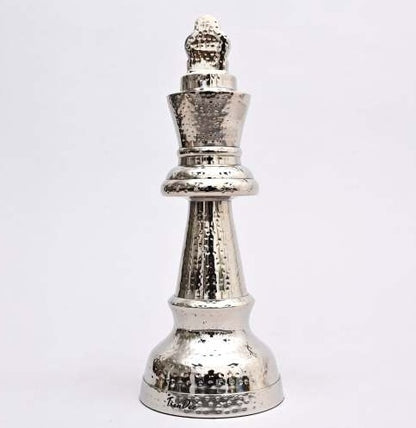 Decorative Hammered Nickel Finish Chess Horse Sculpture