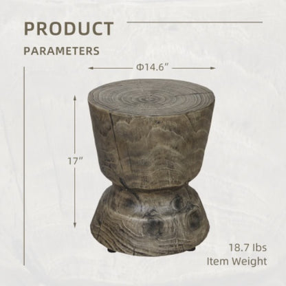 14.6 X 17 Wood Grain Decorative Table