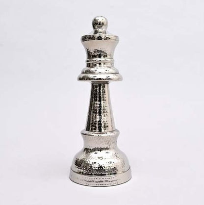 Decorative Hammered Nickel Finish Chess Horse Sculpture