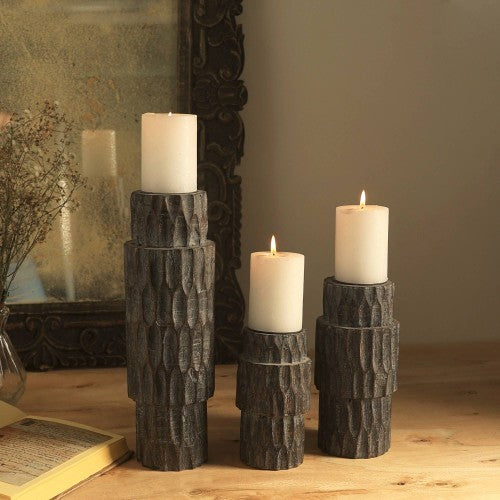 Decorative Wood Centerpiece Candle Holder-  Elegant Candle Stand For Any Occasion